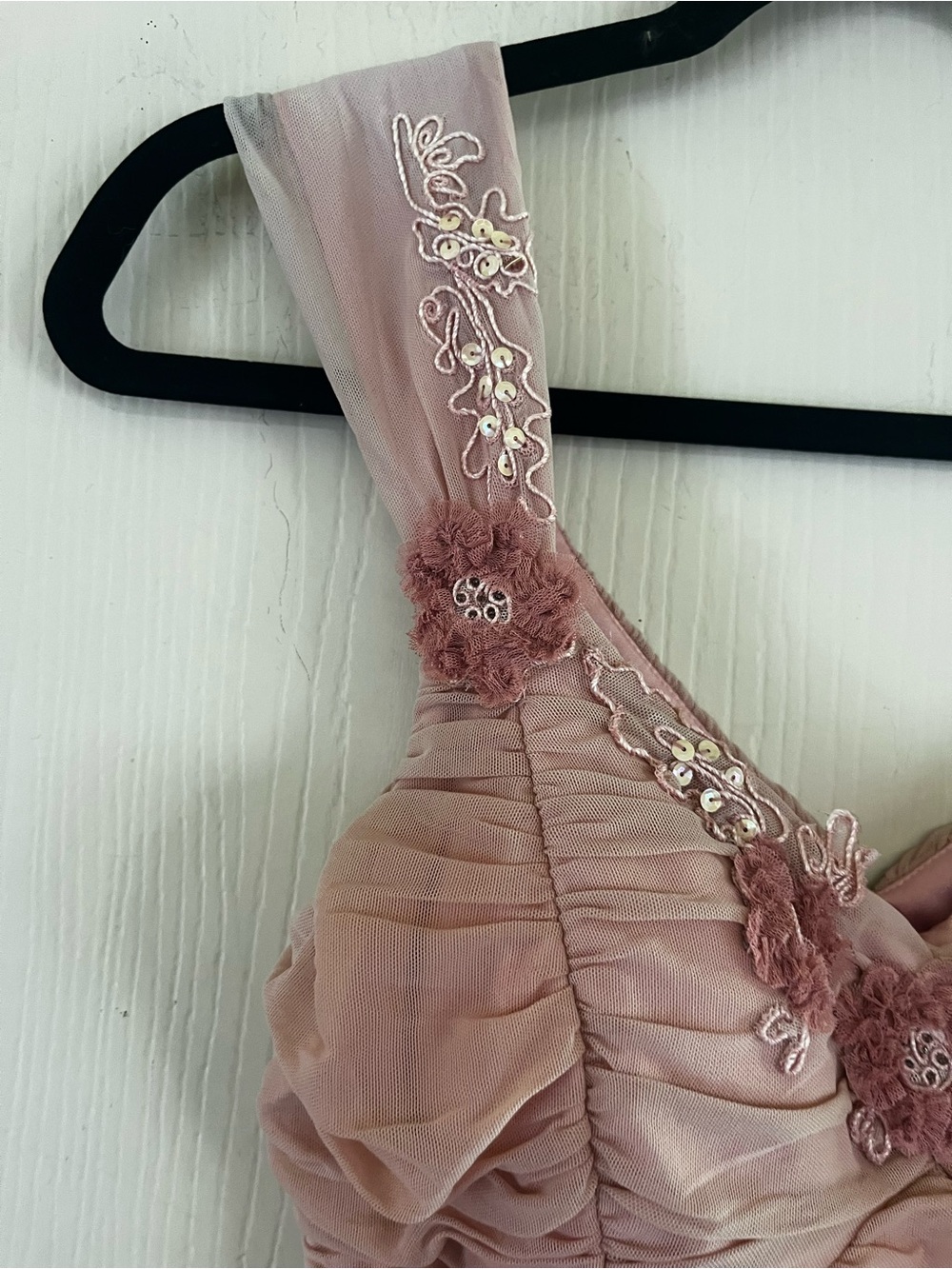 VTG Y2K Sue Wong Ethereal Fairycore Bridal Embellished Ruched Party Dress 6 - Picture 5 of 14